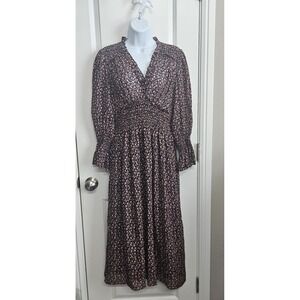 Rebecca Taylor Francesca Silk Floral Mini Dress puff sleeve Sz L  NWT